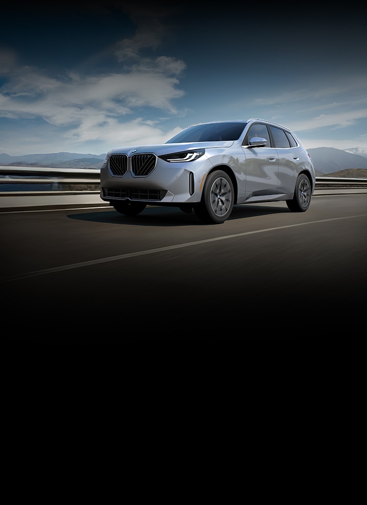 he 2025 BMW X3 xDrive30 driving down a scenic highway