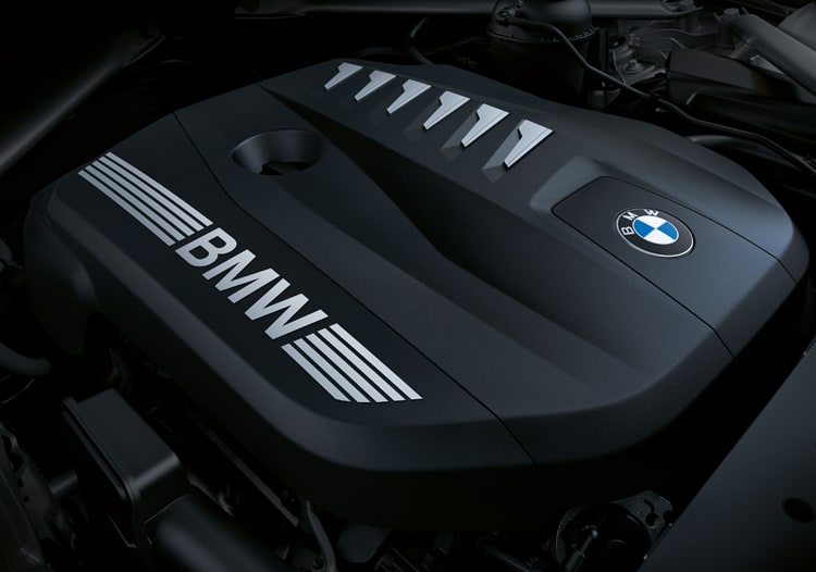 Detail of the engine in a 2025 BMW X5 Sport Utility Vehicle