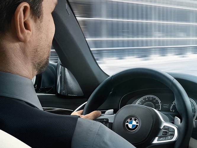 Side profile of BMW driver