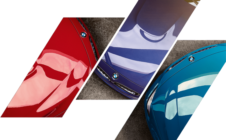 Three BMW M4 Edition M Heritage Coupes parked head to head