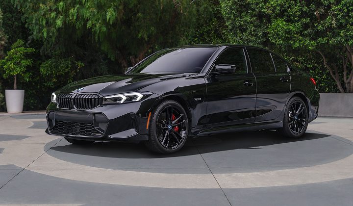 Angled side-to-rear view of a BMW Certified 3 Series Sedan