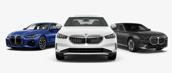 3 BMWs parked side by side