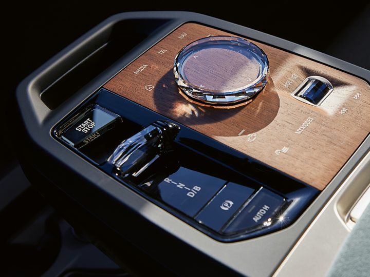 Detail shot of BMW glass controls