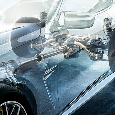 Illustration revealing the interior mechanisms of Adaptive M Suspension