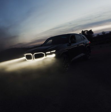 Detail shot of exterior of BMW demonstrating the Welcome Light Animation feature