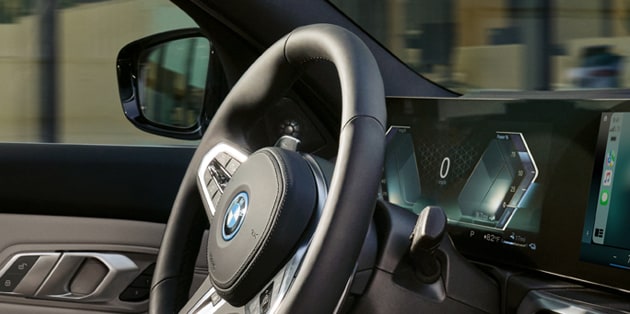 Interior shot detailing the M Sport Steering Wheel 
