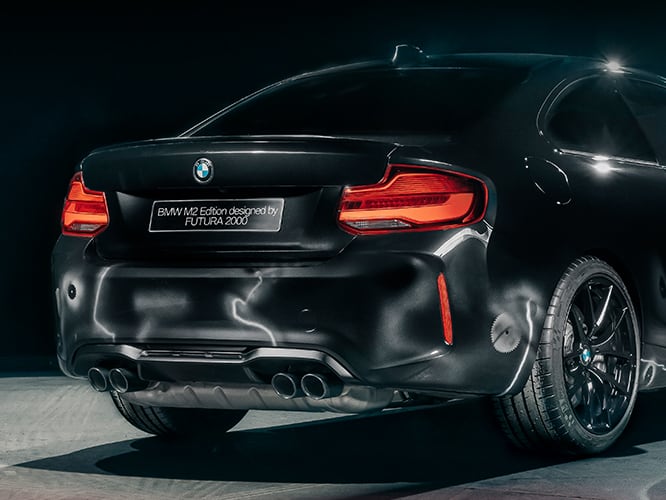 Rear view of the BMW M2 Edition designed by Futura 2000 showing custom rear panel
