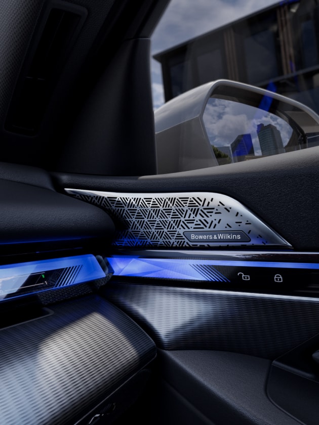 Detail shot of the Interaction Bar and available Bowers & Wilkins Diamond Surround Sound System