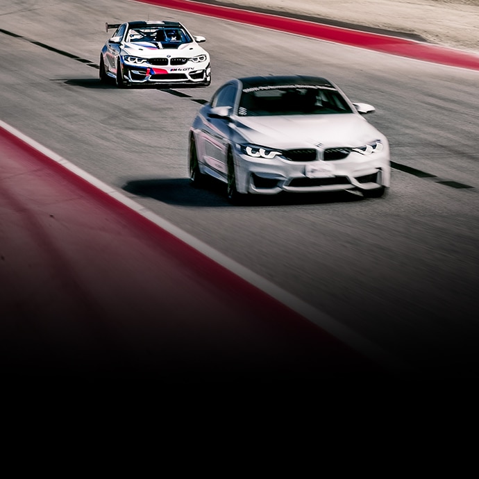 BMW vehicles on the track at Performance Driving School