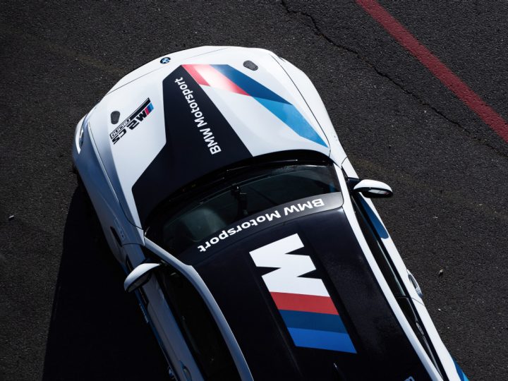 Overhead view of CFRP roof on the BMW M2 CS Racing