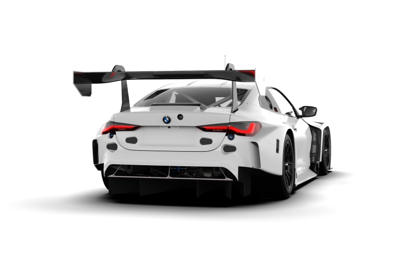 Rear view of the BMW M4 GT3