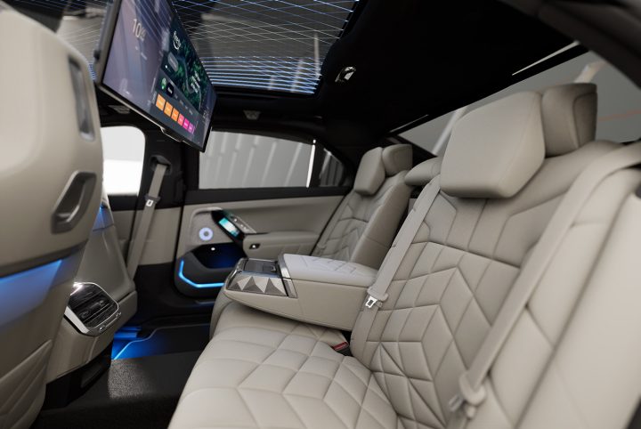 Interior shot detailing Merino Leather rear seating