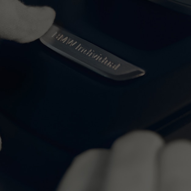 Detail showcasing the BMW Individual nameplate