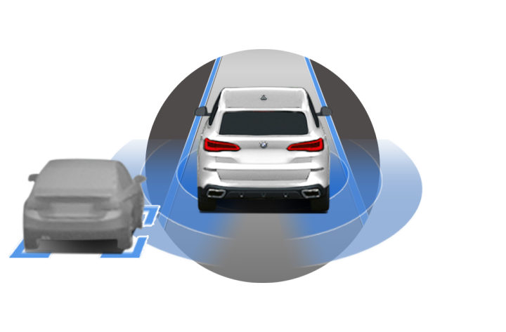 An illustration depicting Active Blind Spot Detection technology