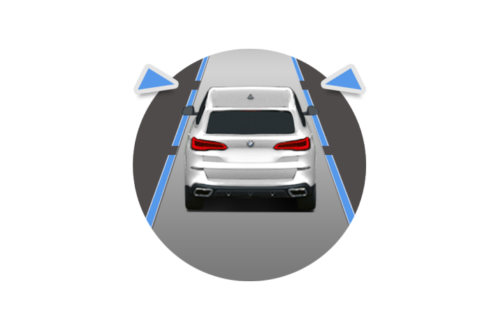 An illustration depicting Lane Departure Warning technology