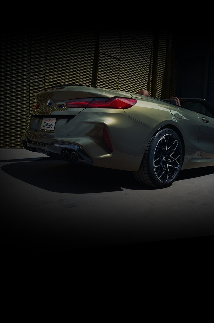 Rear quarter view of a 2025 BMW M8 Competition Convertible