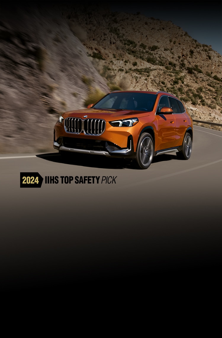 The BMW SUV X1 dominates a corner on a winding road