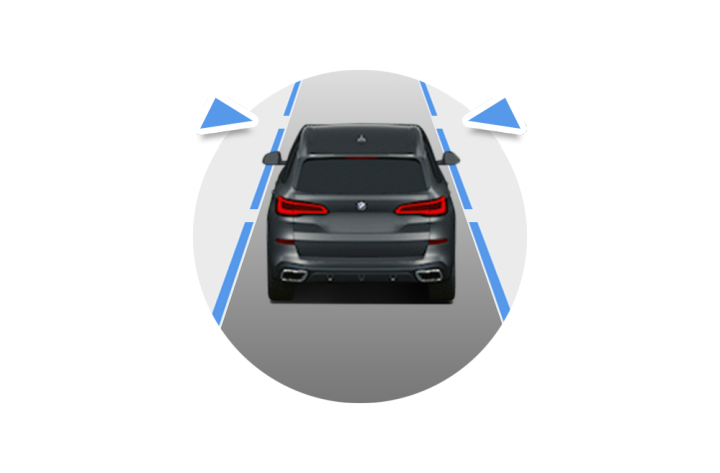 An icon depicting Lane Departure Warning technology