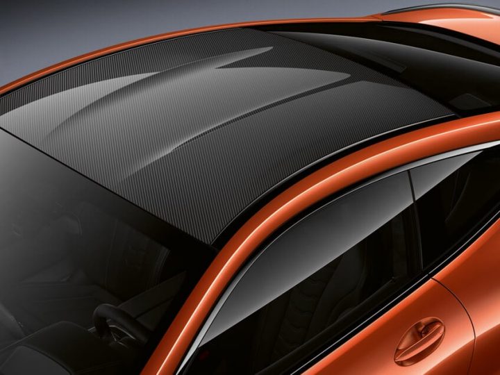 Detail of available M Carbon Roof on the 2026 BMW M850i xDrive Coupe